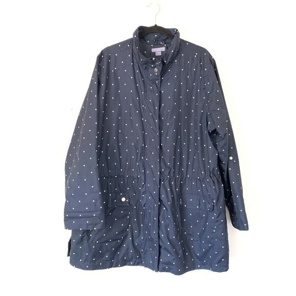 Laura Scott 2X Polka Dot Anorak Windbreaker Jacket - Picture 4 of 6